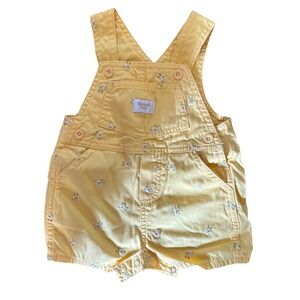 Vintage Osh Kosh Overalls Shortalls 3-6 Mo Yellow Bird‎ Chicken Duck  Romper